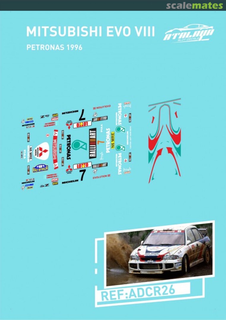 Boxart Mitsubishi Lancer Evo III [N6 MRE ] "PETRONAS" ADCR26 Atalaya Slot Decals