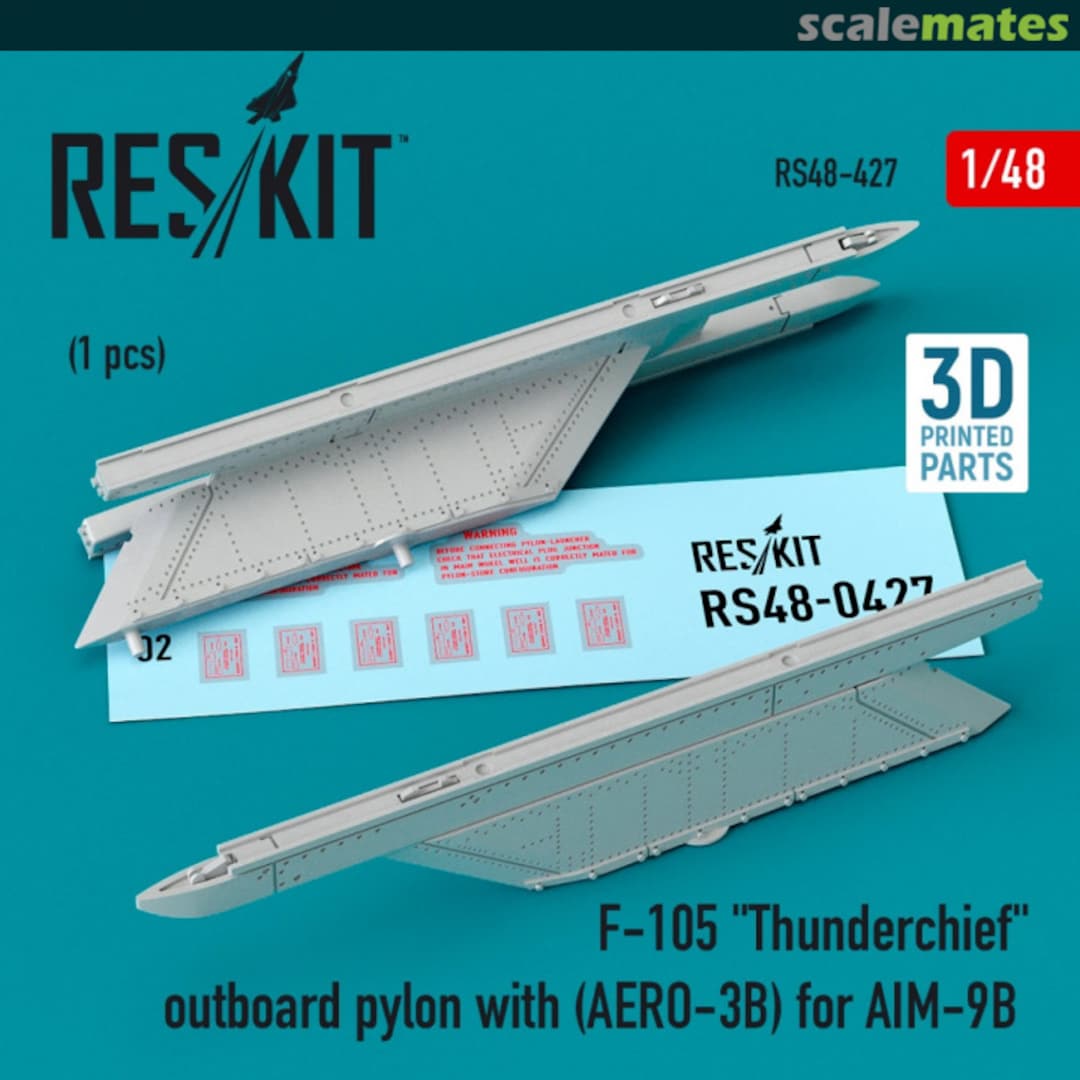 Boxart F-105 Thunderchief outboard pylon AERO-3B for AIM-9B RS48-0427 ResKit