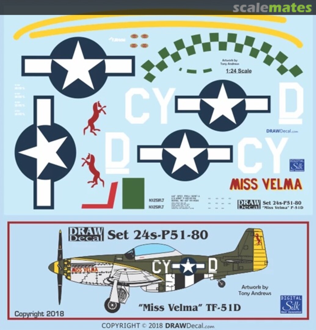 Boxart “Miss Velma” TF-51D 24-P51-80 Draw Decal