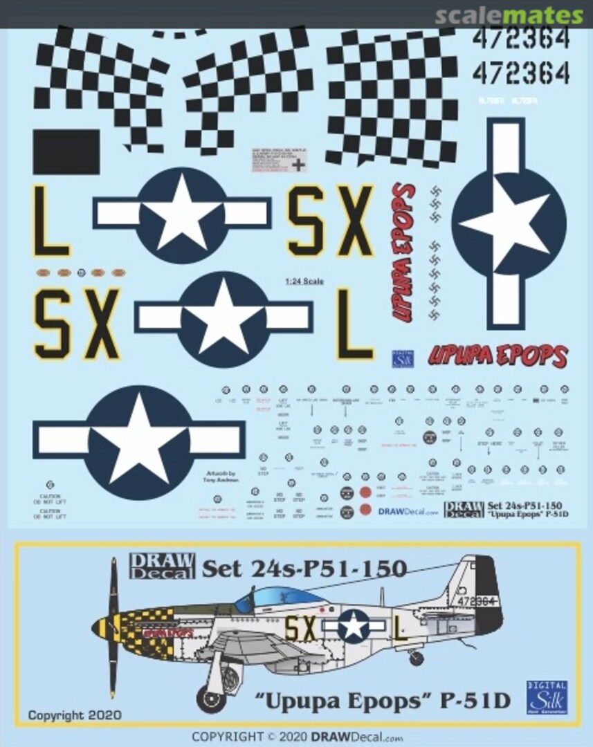 Boxart “Upupa Epops” P-51D 24-P51-150 Draw Decal