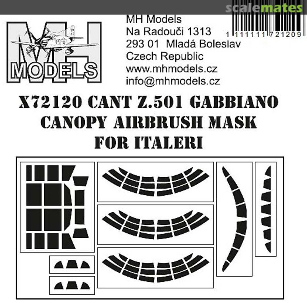 Boxart CANT Z.501 Gabbiano canopy airbrush mask X72120 MH Models