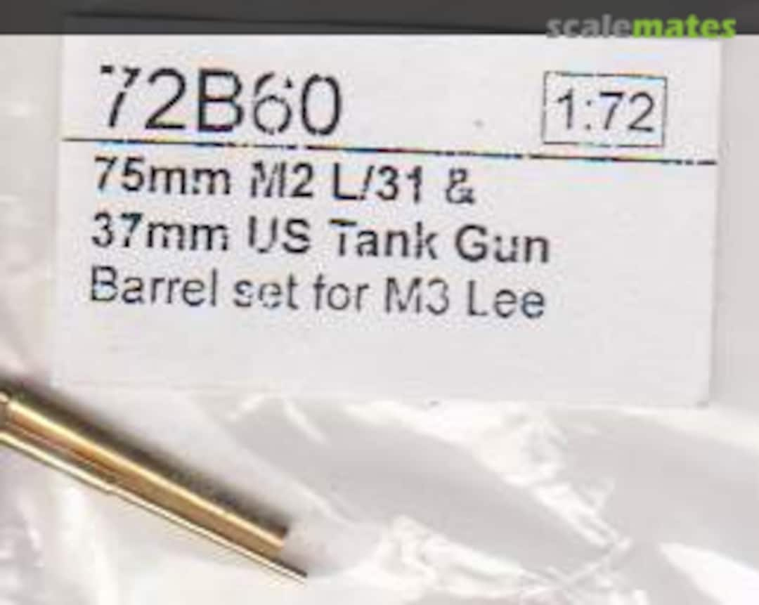 Boxart 75mm M2 L/31 & US 37mm US Tank Gun 72B60 RB Model