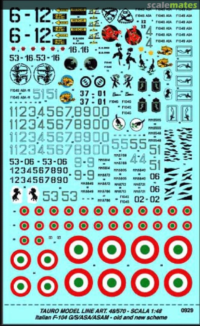 Boxart Italian F-104 G/S/ASA/ASAM old and new scheme 48-570 Tauro Model