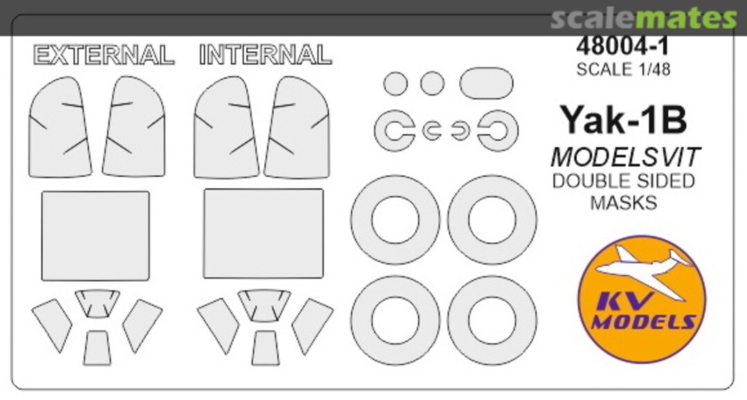 Boxart Yak-1B (DOUBLE SIDED) 48004-1 KV Models