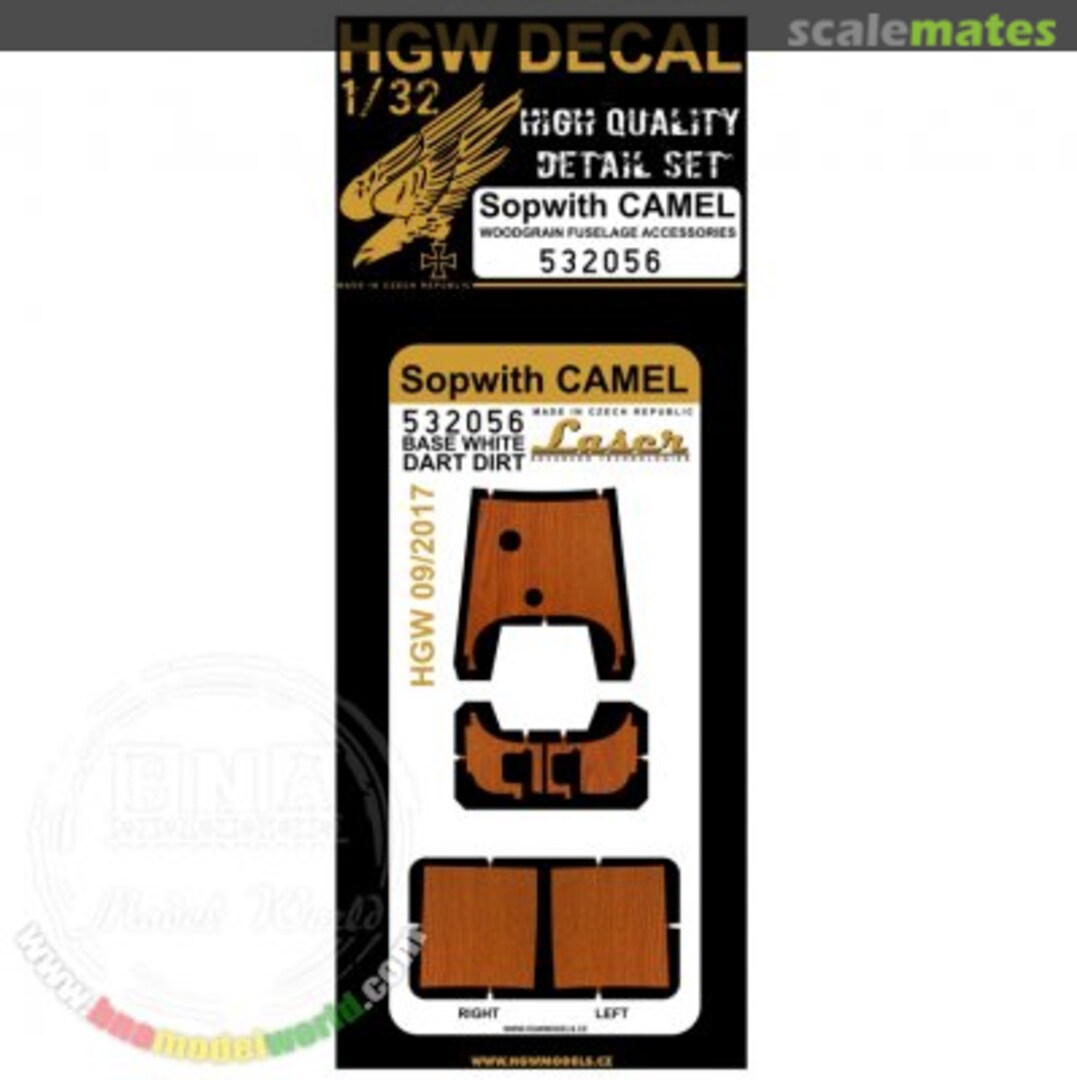 Boxart Sopwith Camel - Dark woodgrain panelling 532056 HGW Models