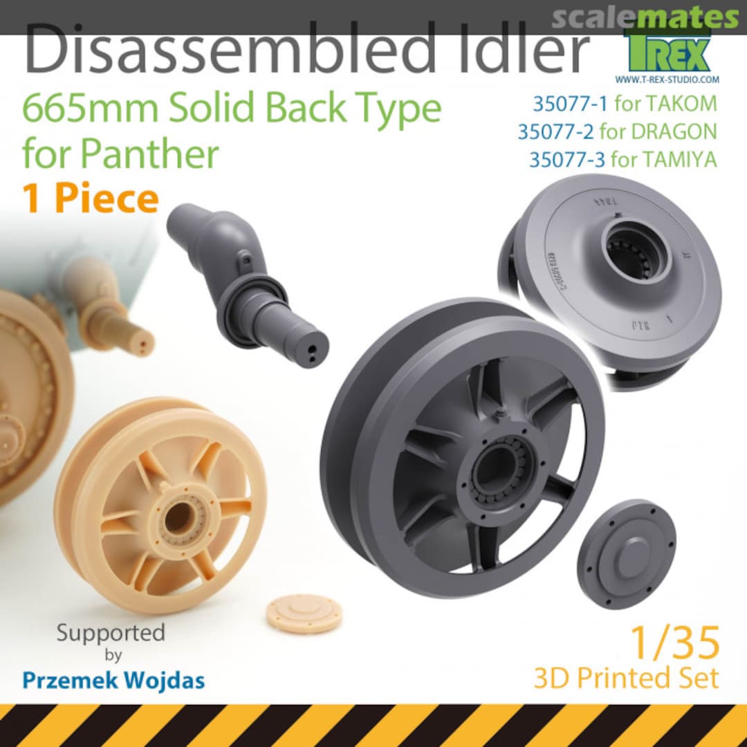 Boxart Disassembled Idler 665mm Solid Back Type for Panther (1 Piece) TR35077-1 T-Rex Studio