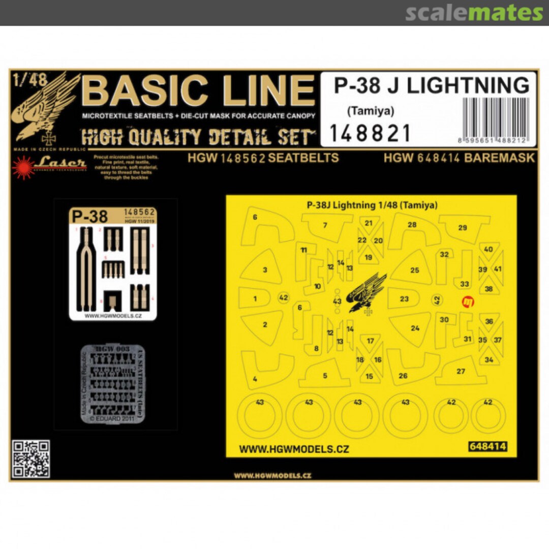 Boxart P-38J Lightning - Basic Line - Tamiya - 148821 HGW Models