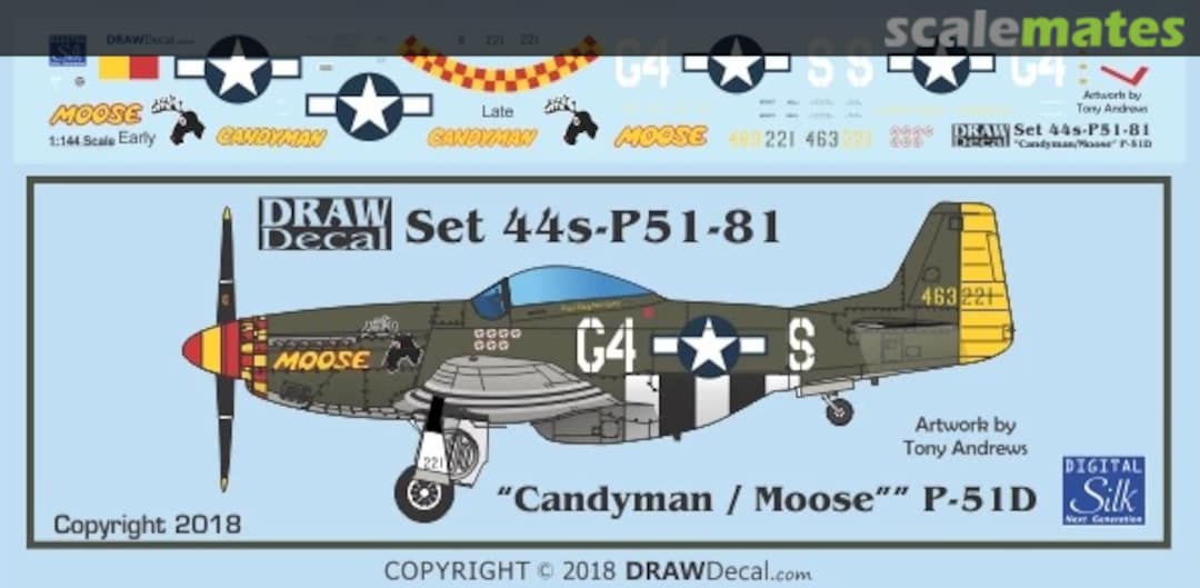 Boxart “Candyman – Moose” P-51D 44-P51-81 Draw Decal