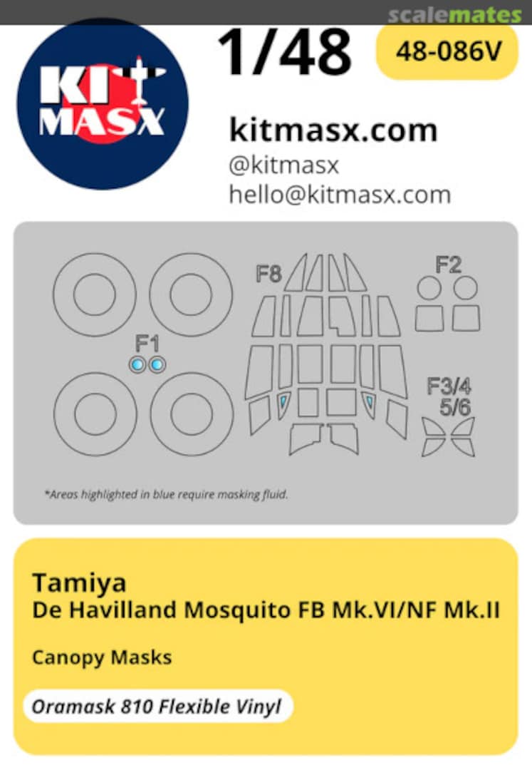 Boxart De Havilland Mosquito FB Mk.VI/NF Mk.II 48-086V Kit Masx