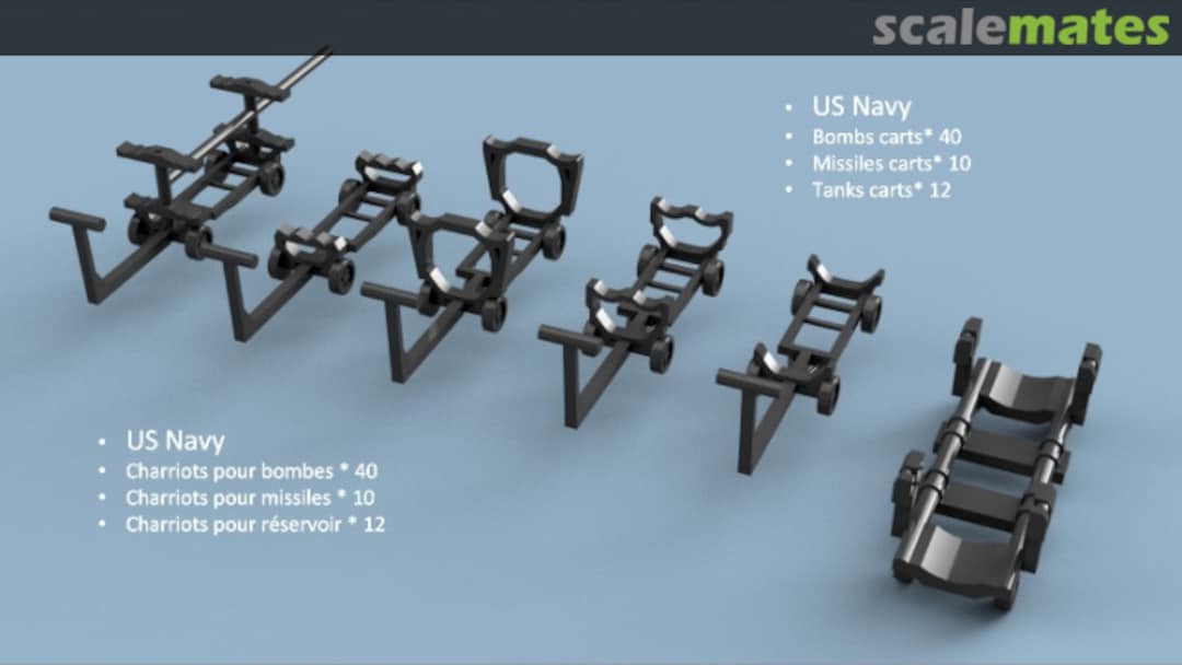 Boxart Assortment of US Navy Carts - 3D printed (62 pcs) 3D700200 L'Arsenal