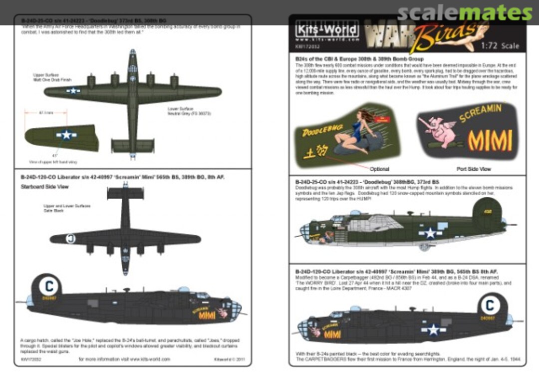 Boxart B-24D Liberator CBI - Europe KW172032 Kits-World