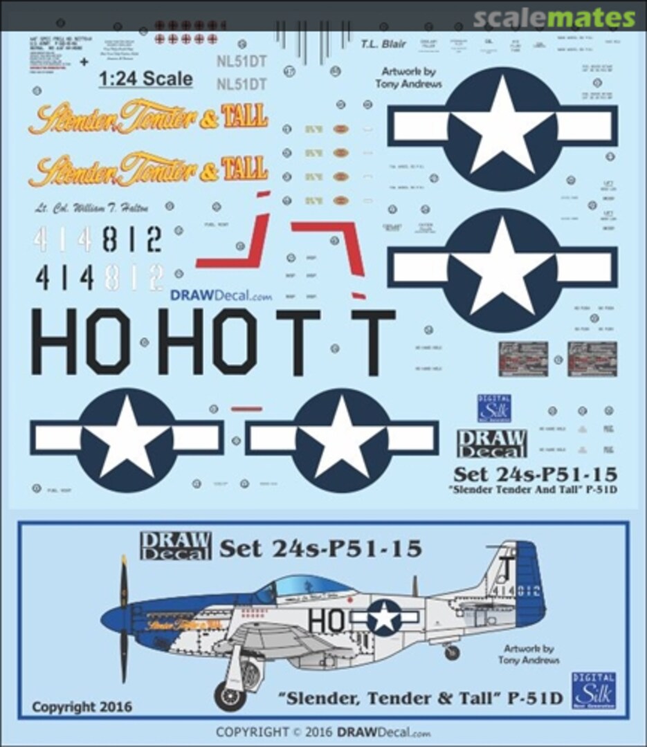 Boxart P-51D "Slender, Tender & Tall" 24-P51-15 Draw Decal