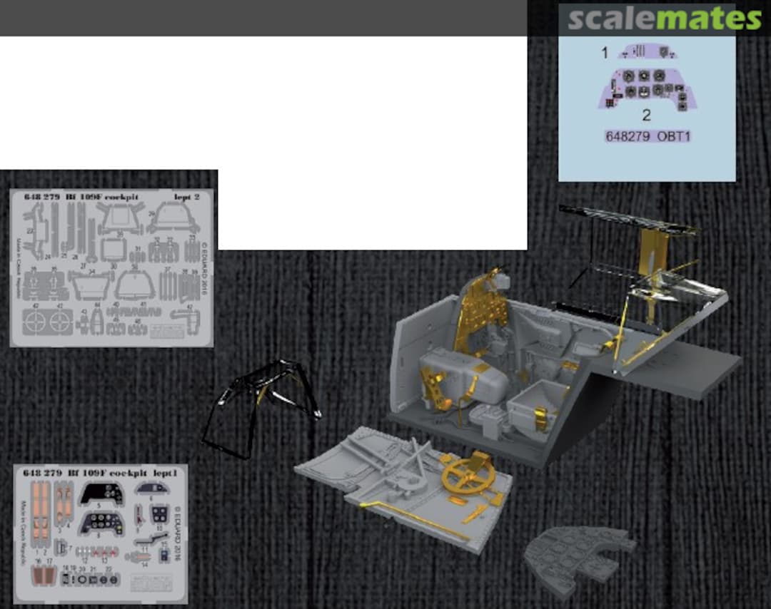 Boxart Bf 109F cockpit w/ early seat 648330 Eduard