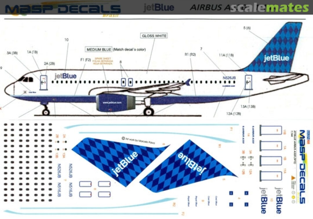 Boxart Airbus A320-232 MASP44-068 MASP Decals