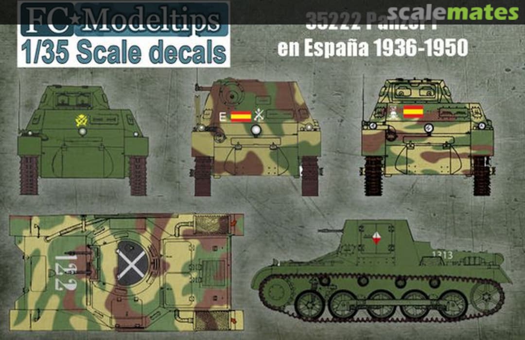 Boxart Panzer I in Spain decals 35222 FC Modeltips