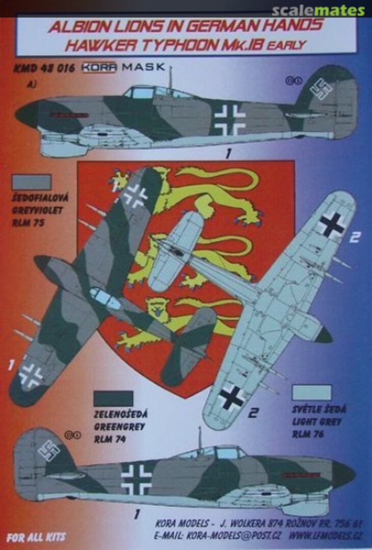 Boxart Hawker Typhoon Mk.Ib Early KMD48016 Kora Models