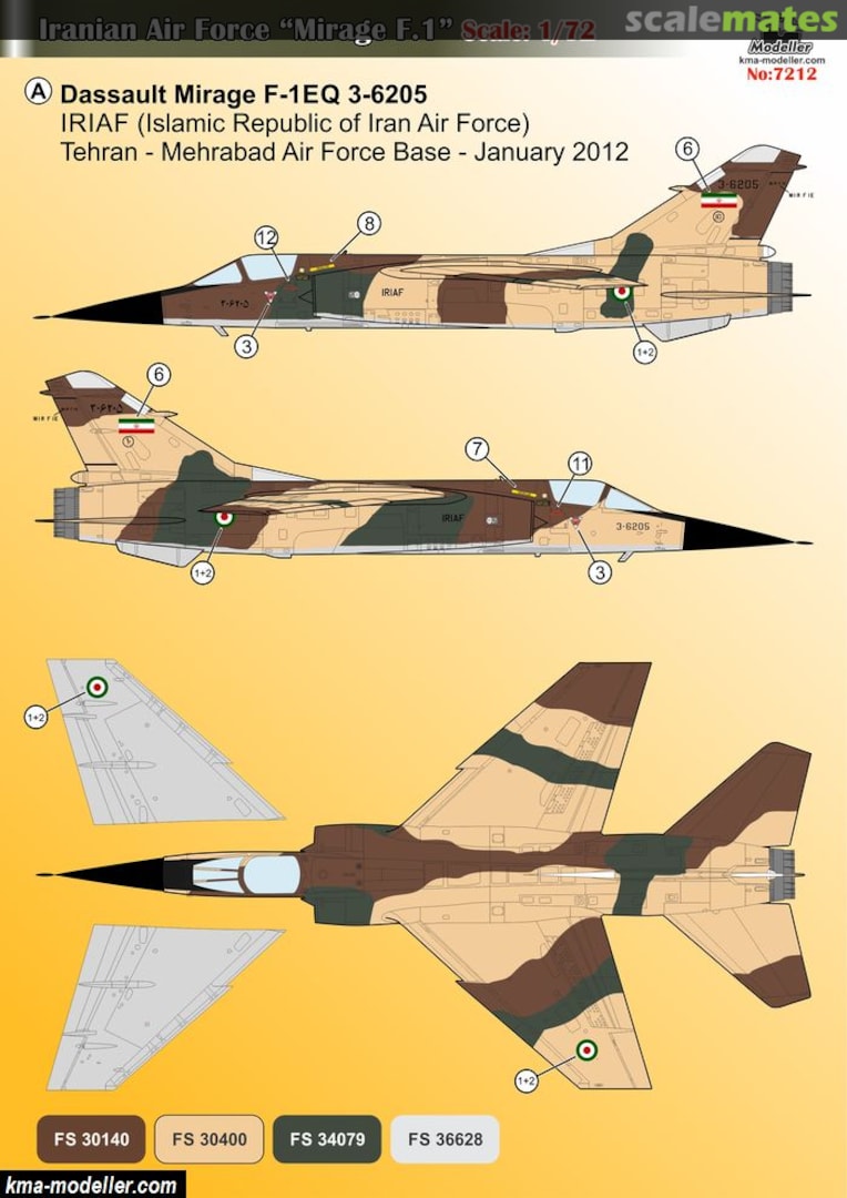 Boxart Iranian Air Force "Mirage F.1" 7212 Modeller