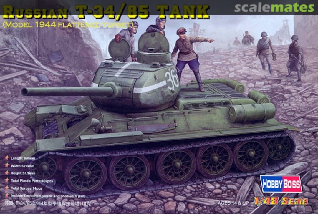 Boxart T-34/85 Tank 84807 HobbyBoss