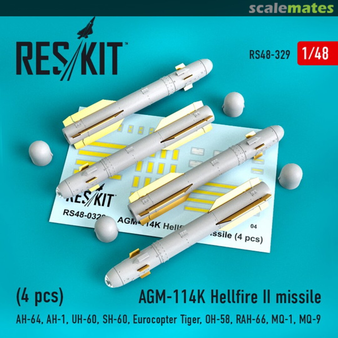 Boxart AGM-114K Hellfire II missiles RS48-0329 ResKit