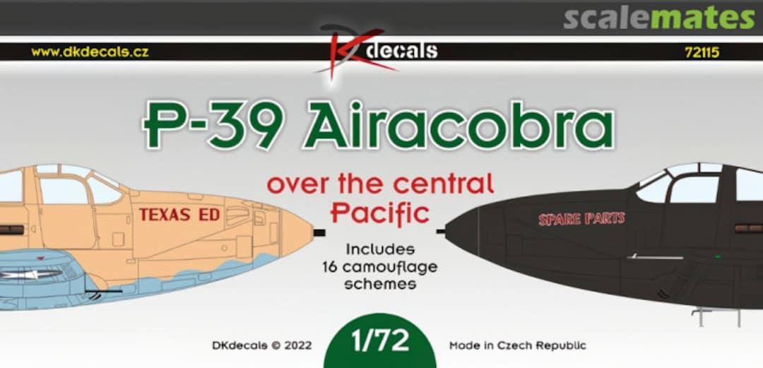 Boxart P-39 Airacobra Over the Central Pacific 72115 DK Decals