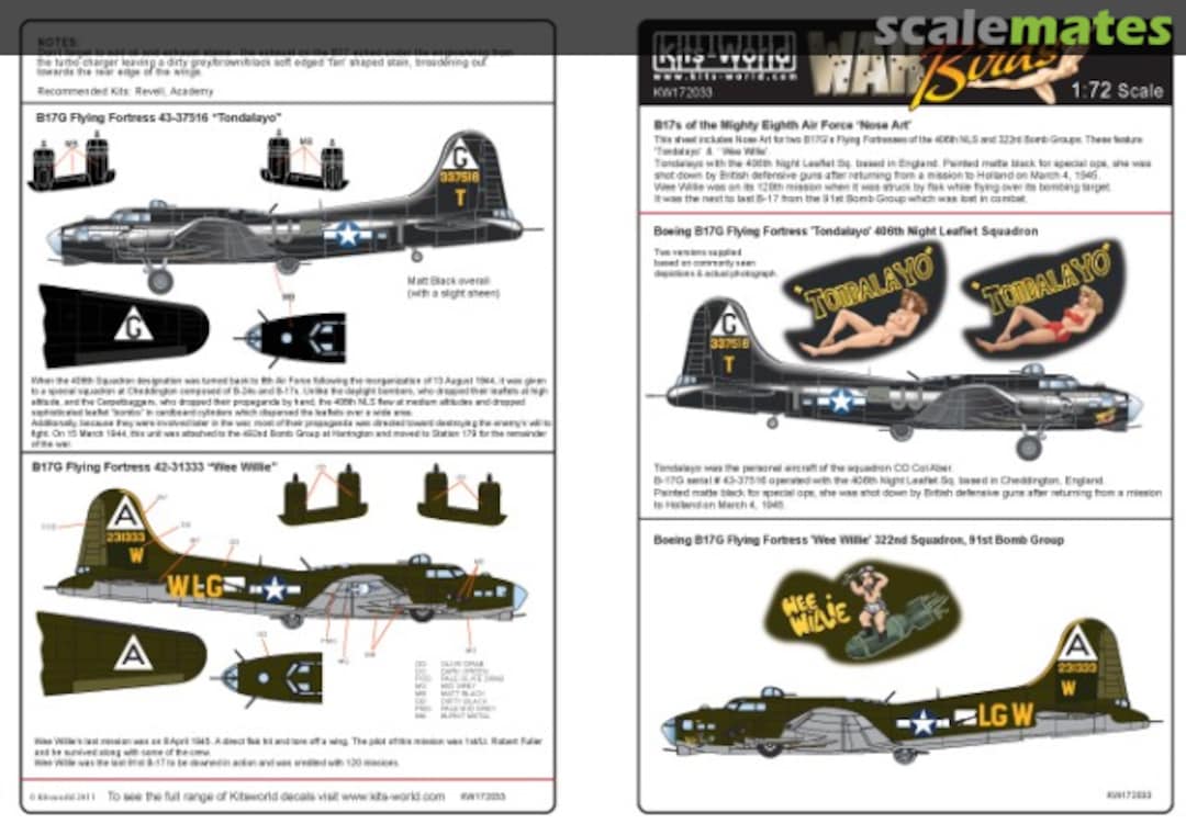 Boxart B-17G Flying Fortress KW172033 Kits-World