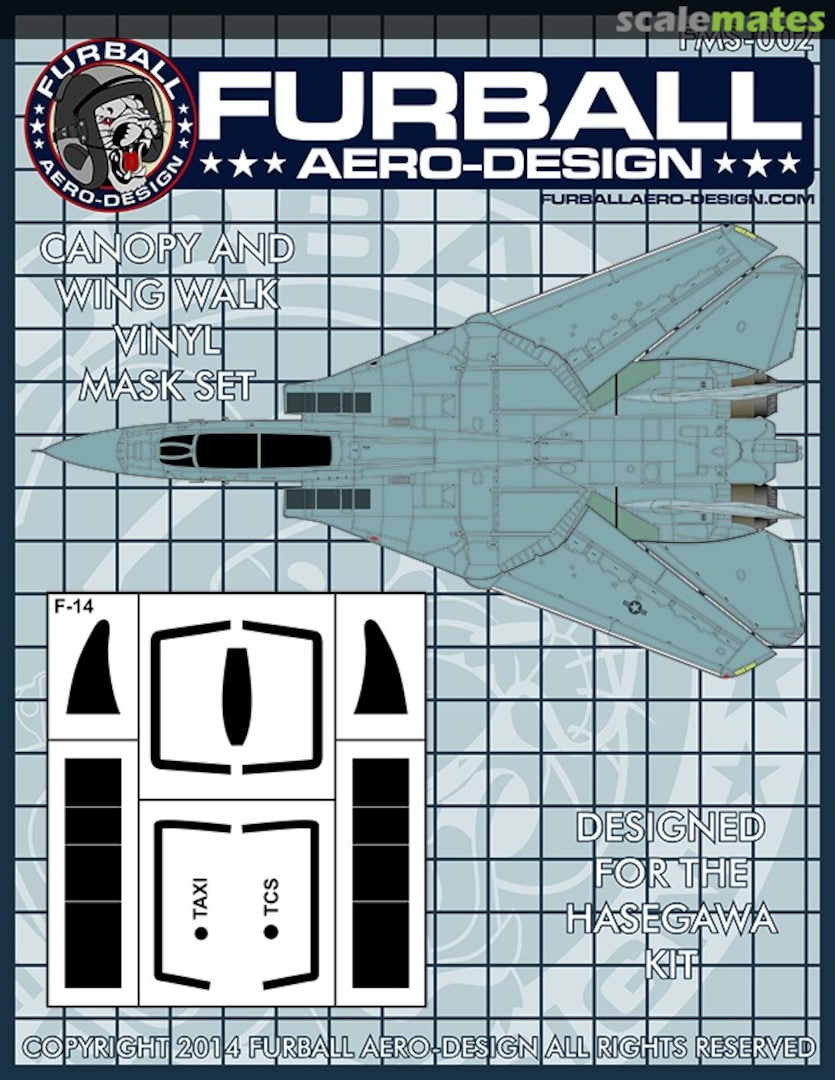 Boxart Canopy & Wing Walk Vinyl Mask Set for F-14 Tomcat FMS-002 Furball Aero-Design