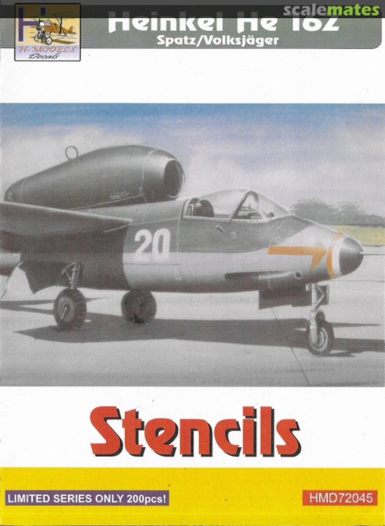 Boxart Heinkel He 162 Spatz/Volksjäger Stencils HMD72045 H-Models Decals