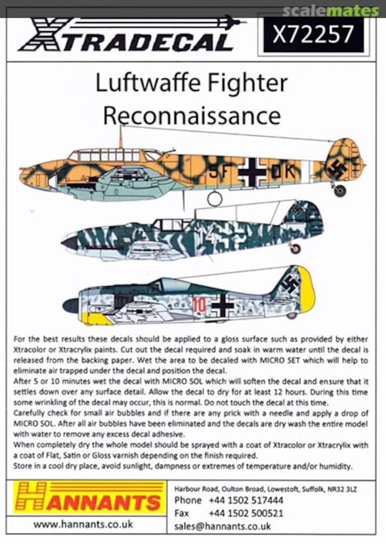 Boxart Luftwaffe Fighter Reconnaissance X72257 Xtradecal