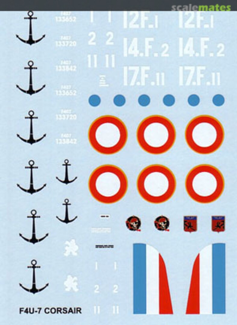 Boxart F4U-7 Corsair BD 72-04 Berna Decals