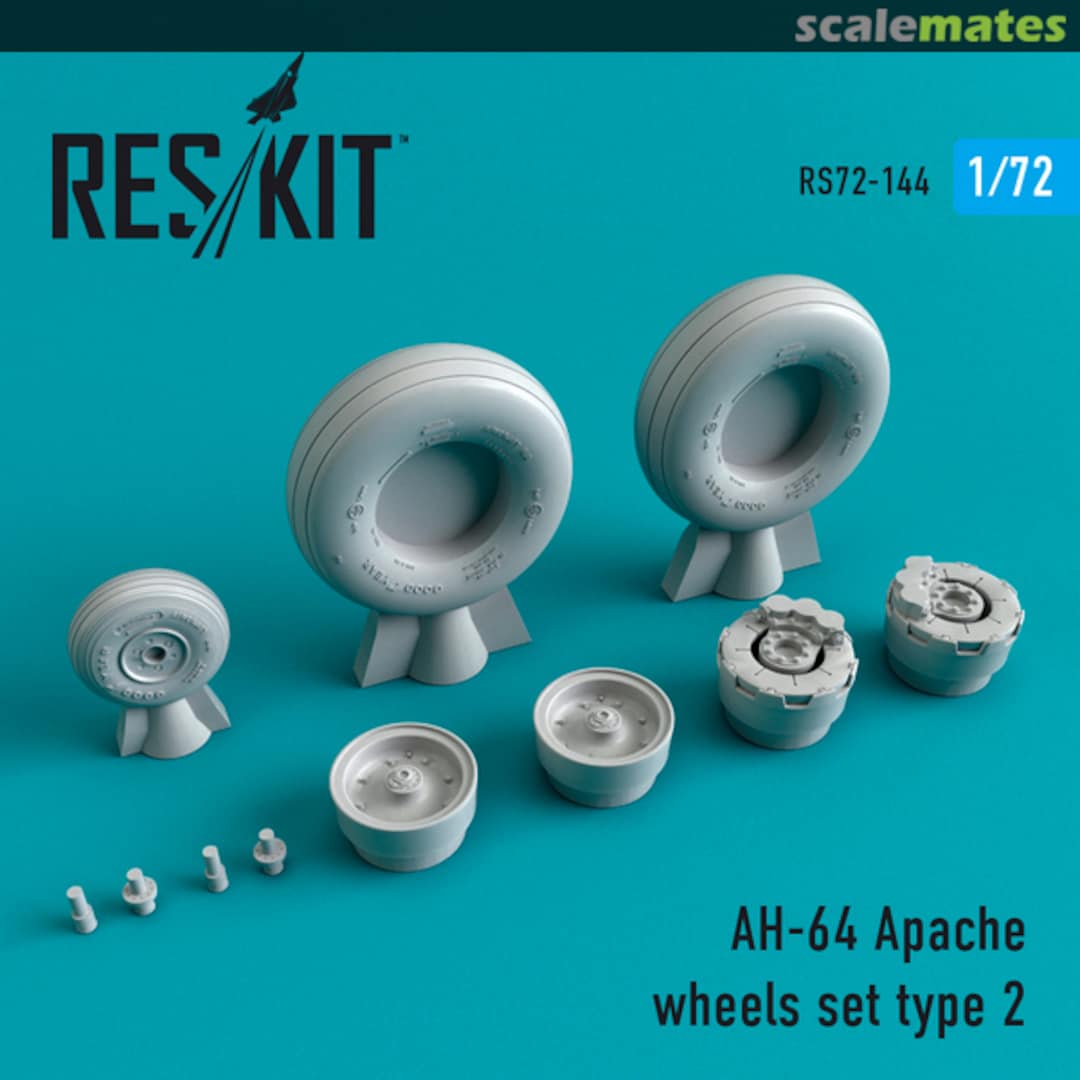 Boxart AH-64 Apache - wheels set type 2 RS72-0144 ResKit