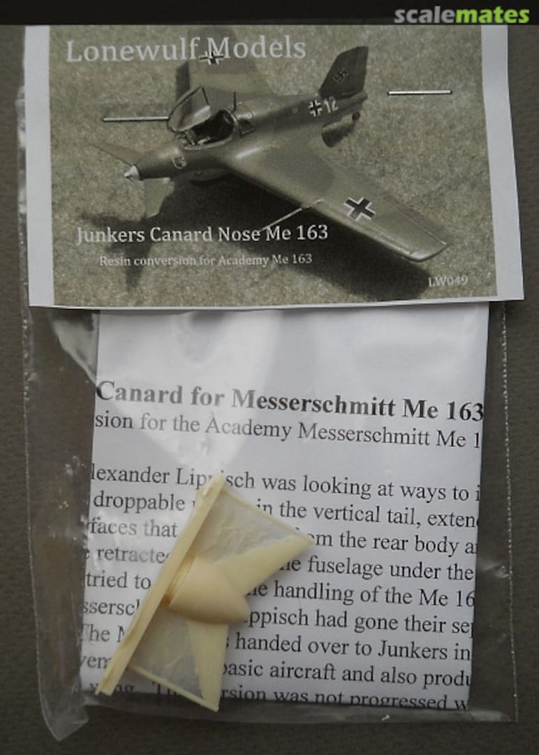 Contents Junkers Canard Nose Me 163 LW049 Lonewulf Models