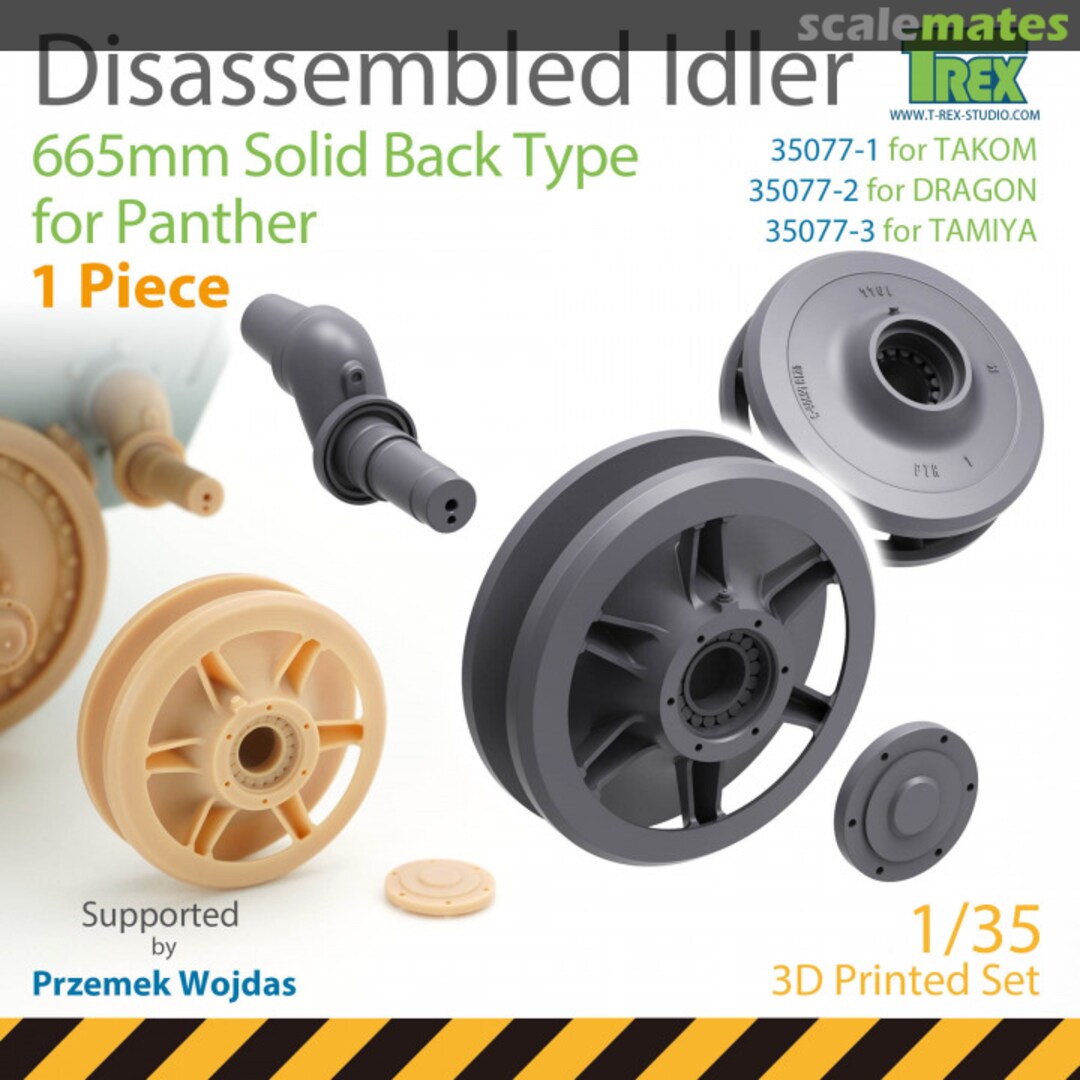 Boxart Disassembled Idler 665mm Solid Back Type for Panther (1 Piece) TR35077-3 T-Rex Studio