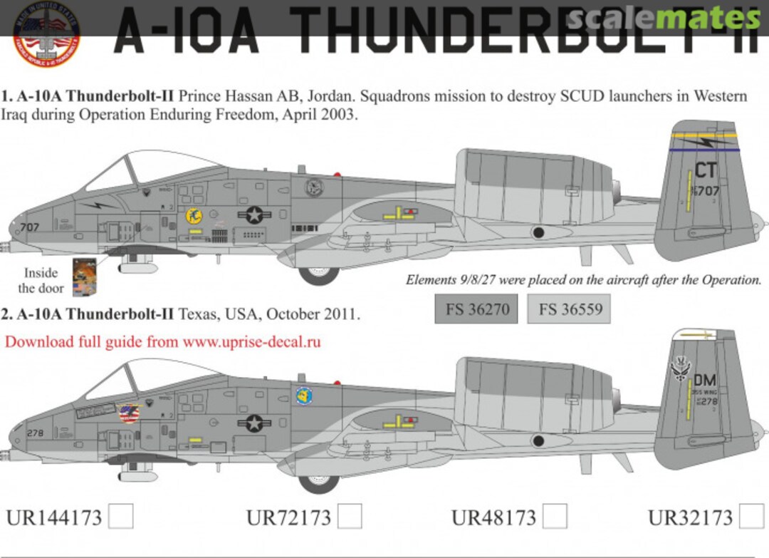 Boxart A-10 Thunderbolt-II with stencils UR32173 UpRise