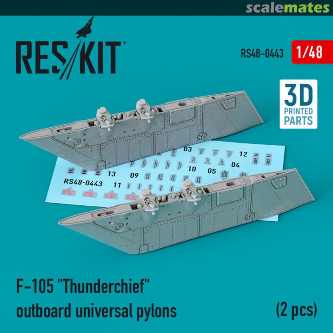 Boxart F-105 Thunderchief - Outboard Universal Pylons RS48-0443 ResKit