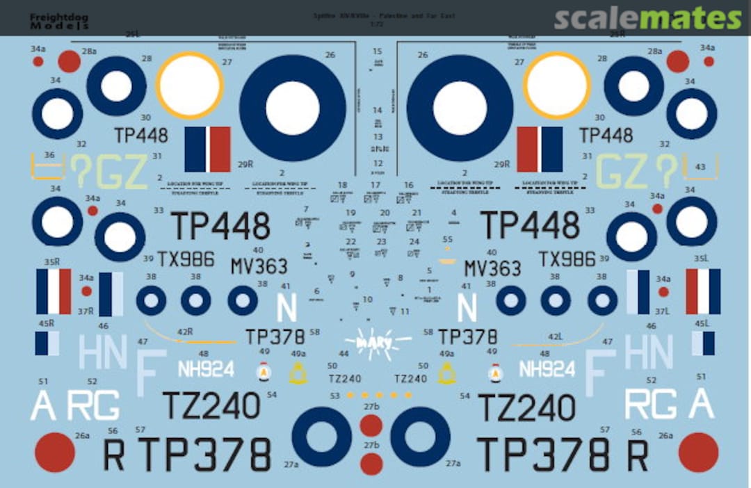 Boxart Spitfire XIVe/XVIIIe '"Middle/Far East" decals FSD72LTDED Freightdog Models