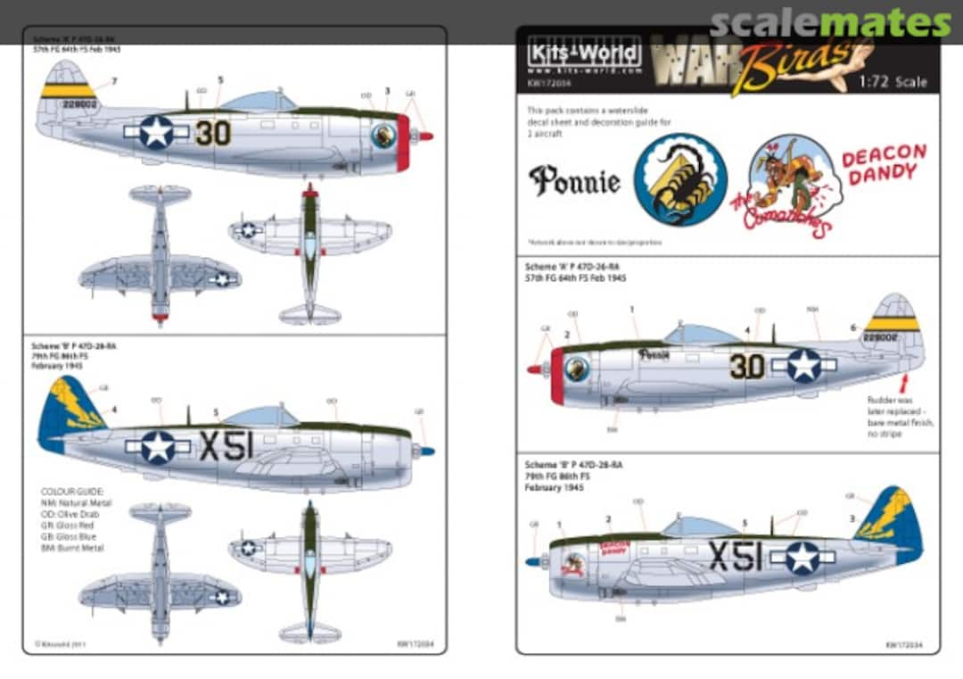 Boxart American Nose Art Thunderbolt KW172034 Kits-World