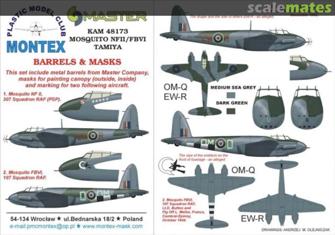 Boxart DH 98 Mosquito FBVI & NFII "RAF" KAM48173 Montex