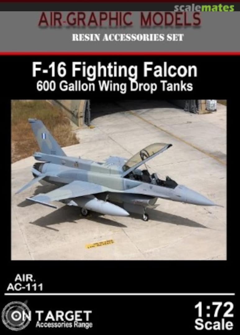 Boxart F-16 Fighting Falcon 600 Gallon Wing Drop Tanks AIR.AC-111 Air-Graphic Models