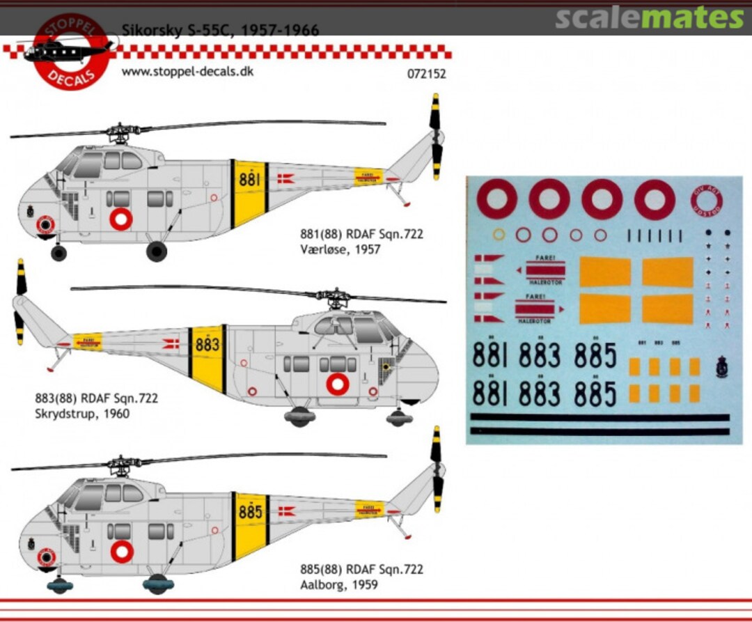 Boxart Sikorsky S-55C 072152 Stoppel Decals