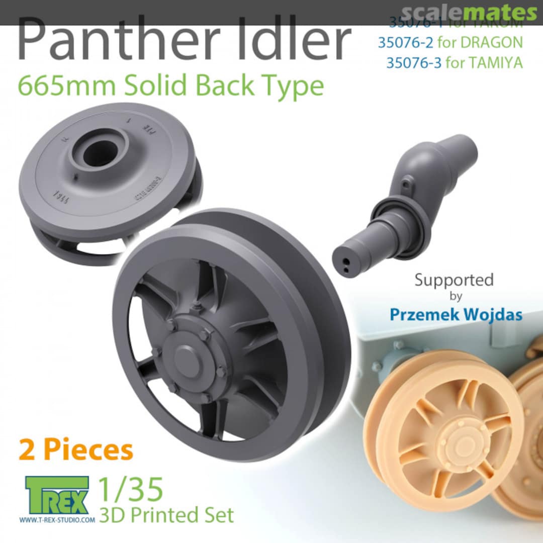 Boxart Panther Idler 665mm Solid Back Type (2 Pieces) TR35076-1 T-Rex Studio