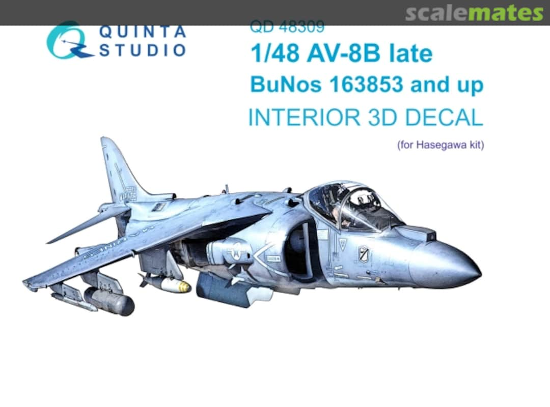 Boxart AV-8B Harrier II interior 3D decal - Late (BuNos 163853 and Up) QD 48309 Quinta Studio