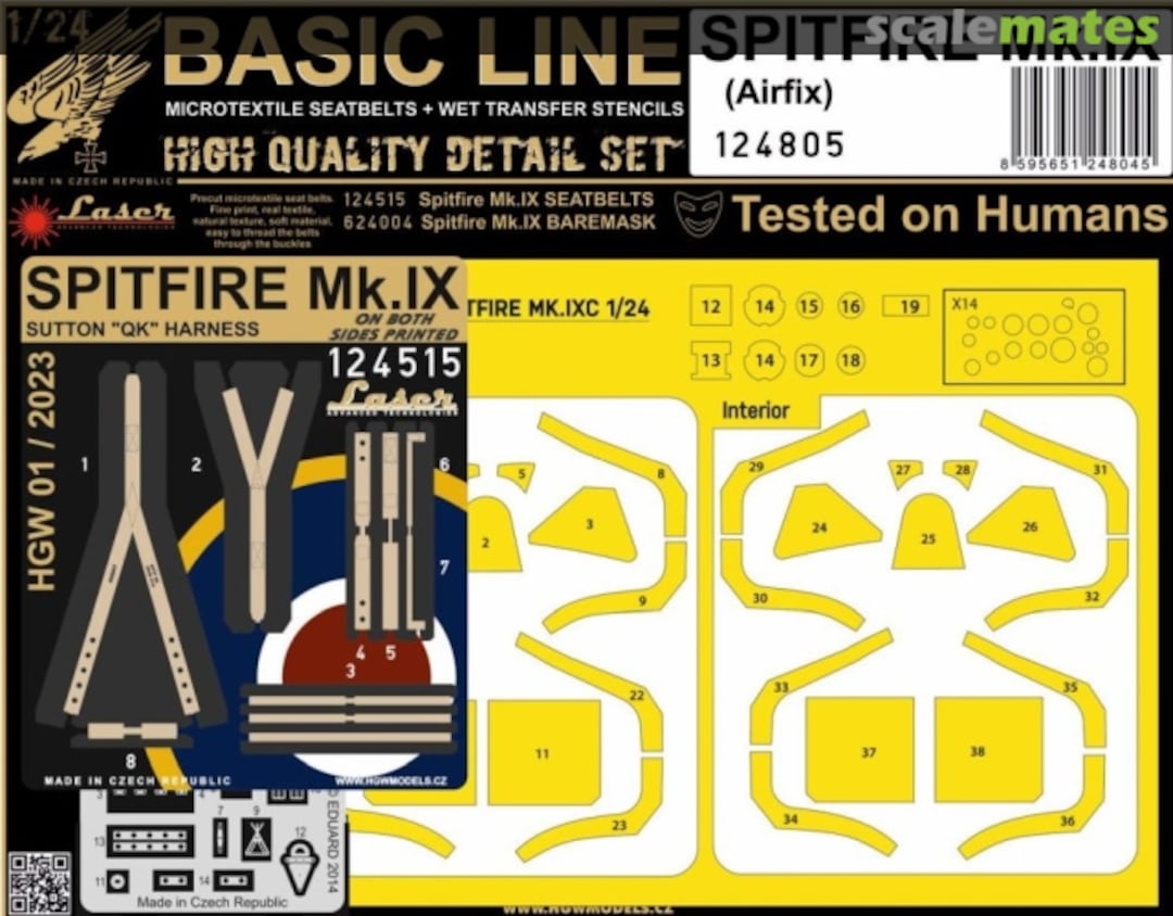 Boxart Spitfire MK.IX, basic line detail set 124805 HGW Models