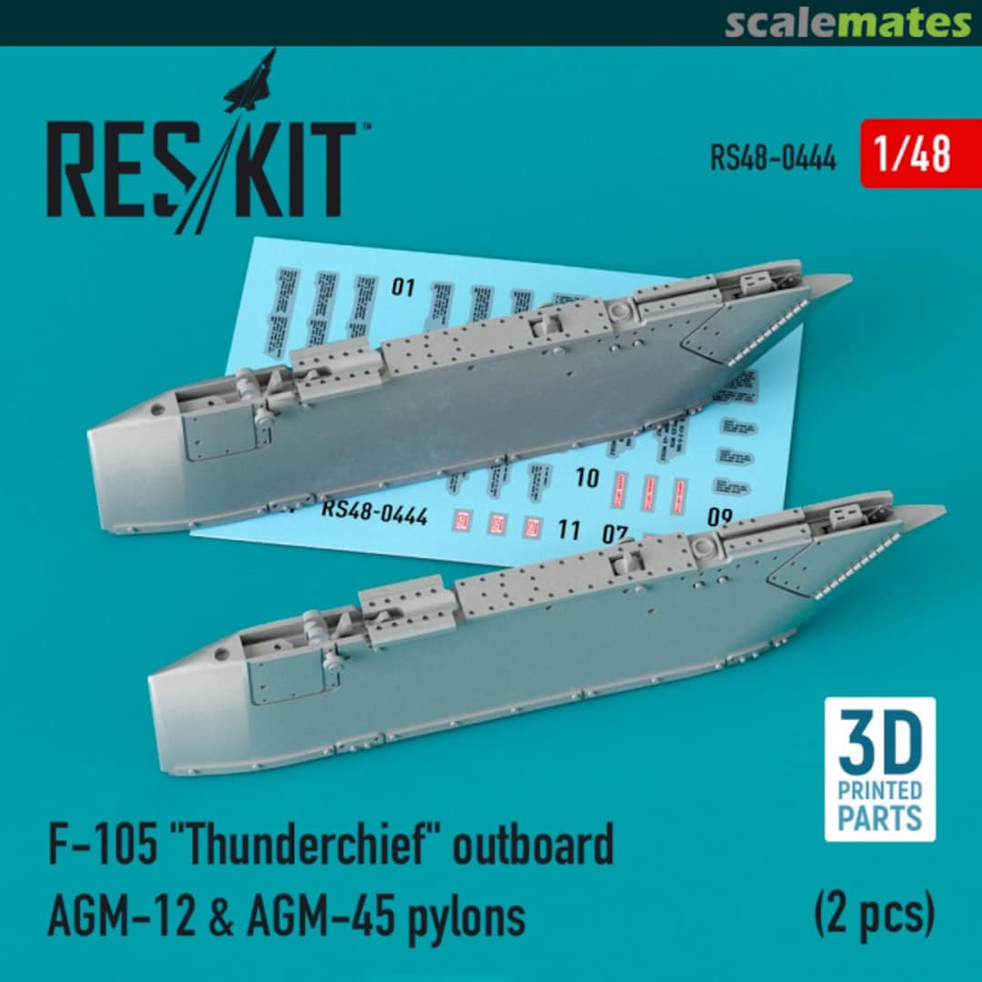 Boxart F-105 Thunderchief outboard AGM-12 & AGM-45 pylons (2 pcs.) RS48-0444 ResKit