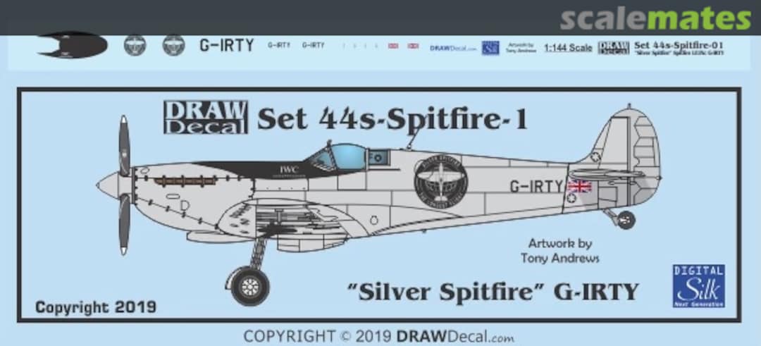 Boxart “Silver Spitfire” G-IRTY 44-Spitfire-1 Draw Decal