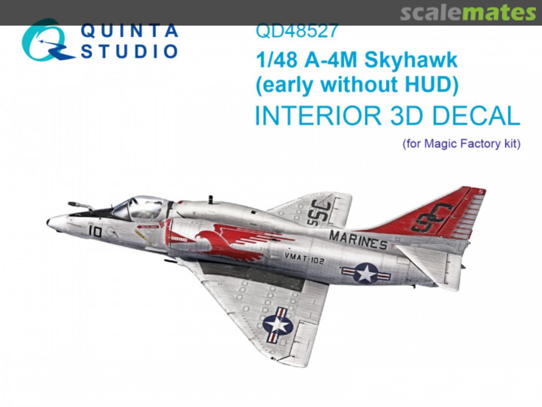 Boxart A-4M Skyhawk (early without HUD) interior 3D decals QD48527 Quinta Studio