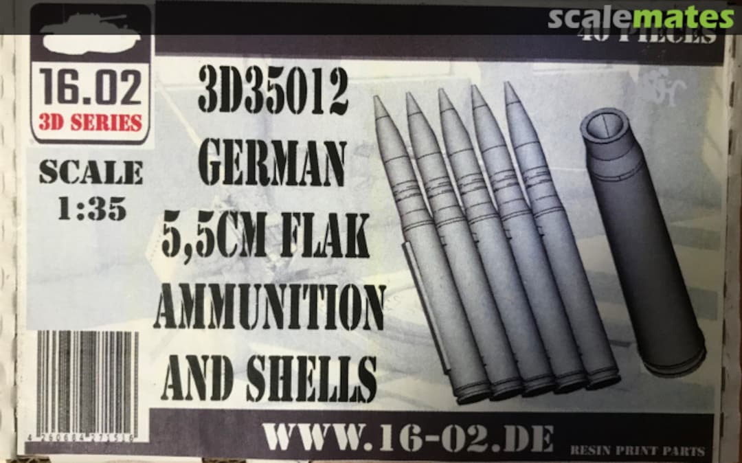 Boxart FlaK 43 5,5cm Ammunition and Shells 3D35012 16.02