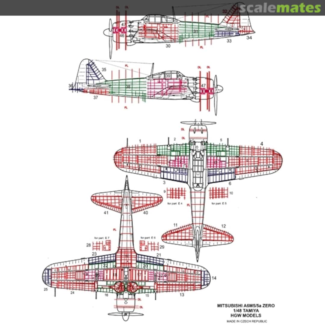 Boxart A6M5/5a Zero Riveting Set - Tamiya - 481020 HGW Models