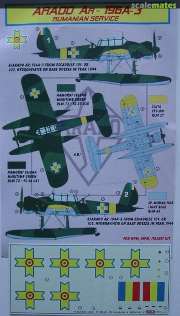 Boxart ARADO AR 196A-3 RUMANIA 61/129 Kora Models