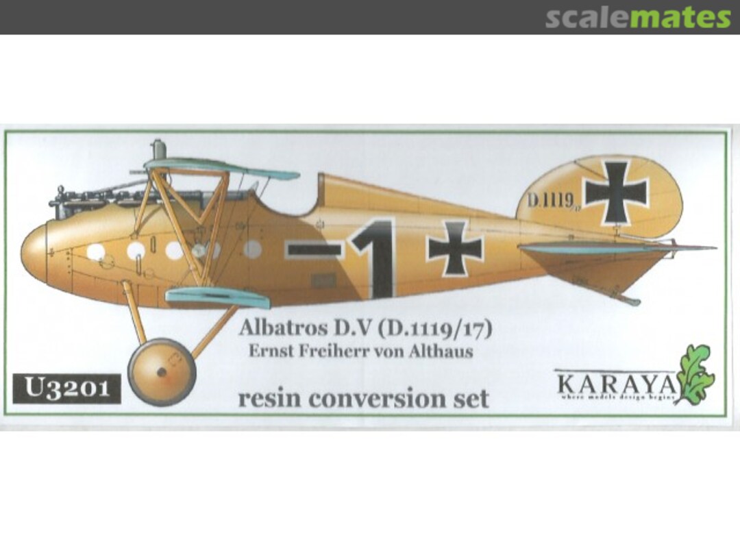 Boxart Albatros D.V ( D1119/17 ) Ernst Freiherr von Althaus Resin Conversion Set. U3201 Karaya