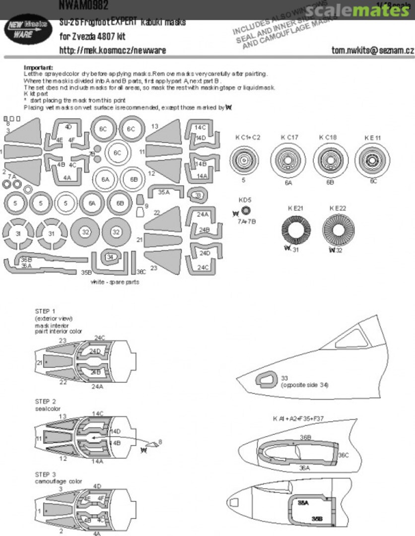 Boxart Su-25 Frogfoot EXPERT kabuki masks NWAM0982 New Ware